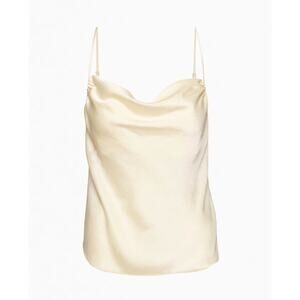 Aritzia yellow satin cowl cami tank - size small